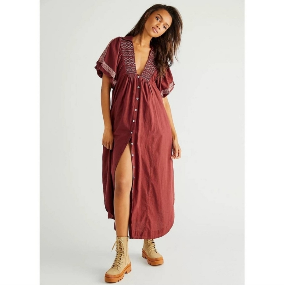 Free People Samantha ShirtDress in Double Dare